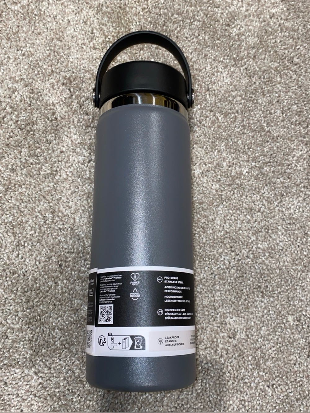Hydro Flask 20 OZ Wide Mouth Water Bottle Stone Gray Brand New Cold Hot - Picture 3 of 6